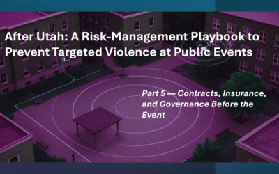 After Utah, Part 5: Contracts, Insurance, and Governance Before the Event
