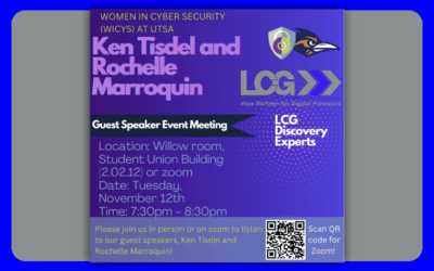 Our Team 29 Lcg’S Ken And Rochelle Present At The Utsa Chapter For Women In Cybersecurity