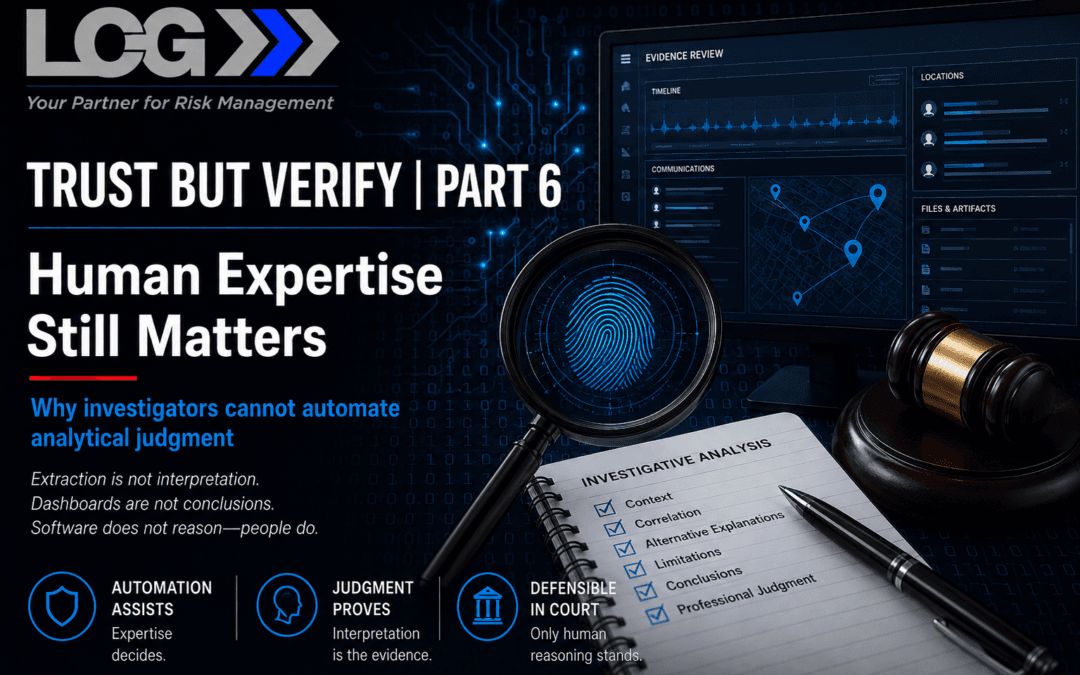 Trust but Verify Part 6:  Human Expertise Still Matters